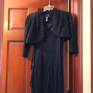 Navy blue evening gown/prom dress